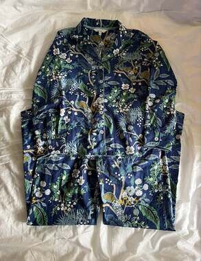 Rifle Paper Co. x The Company Store Blue Peacock Pajama Set
